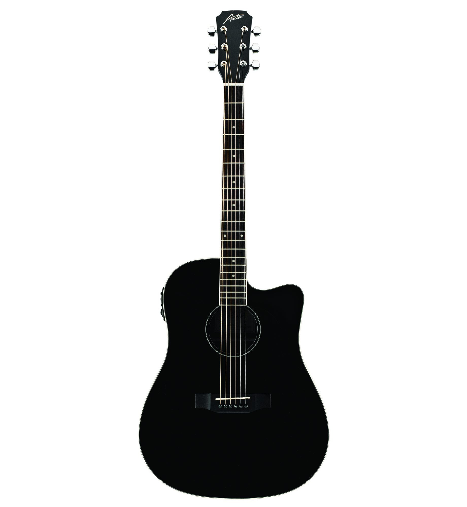 Austin AA25-DEC BK Dreadnought Acoustic Electric Guitar